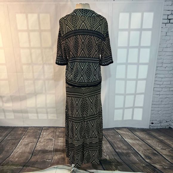 Brenda French vintage 2piece knit button down top and maxi skirt set - Picture 5 of 11